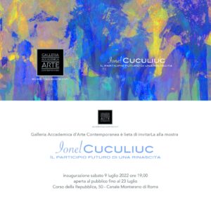 Invito Mostra Ionel Cuculiuc in Galleria Accademica