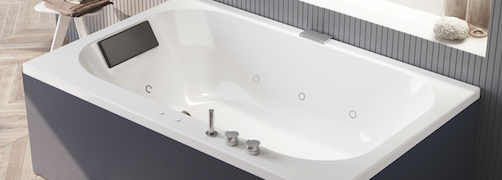    La vasca Bossanova by Kinedo si presenta nella nuova versione con pannelli Skin