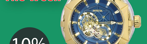 Invicta Bolt Two Tone Stainless Steel Blue Open Heart Dial Automatic 37689 Men's Watch